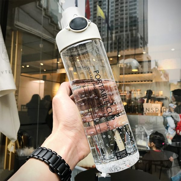 Explosión deportes botellas de agua 800 proteína ML Shaker al aire libre viaje portátil a prueba de fugas PC botella de plástico botella transparente