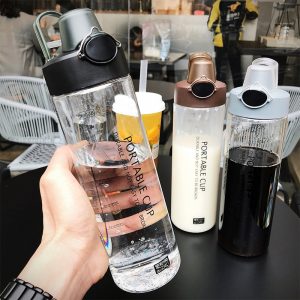Explosión deportes botellas de agua 800 proteína ML Shaker al aire libre viaje portátil a prueba de fugas PC botella de plástico botella transparente