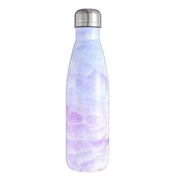 Botella de agua de acero inoxidable de 500ml para niñas, bonita botella de Cola, termo térmico de doble pared con aislamiento al vacío para mujer