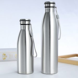 Botellas de agua deportivas de 650ml/ 1000ml, aislamiento de una sola capa de acero inoxidable, perfecto para acampar y hacer senderismo y ciclismo