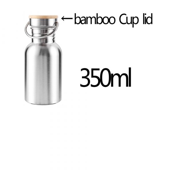 Portátil botella de agua de acero inoxidable tapa de bambú deportes frascos a prueba de fugas viajes ciclismo 1000ml/750ml botellas para acampada libre de BPA
