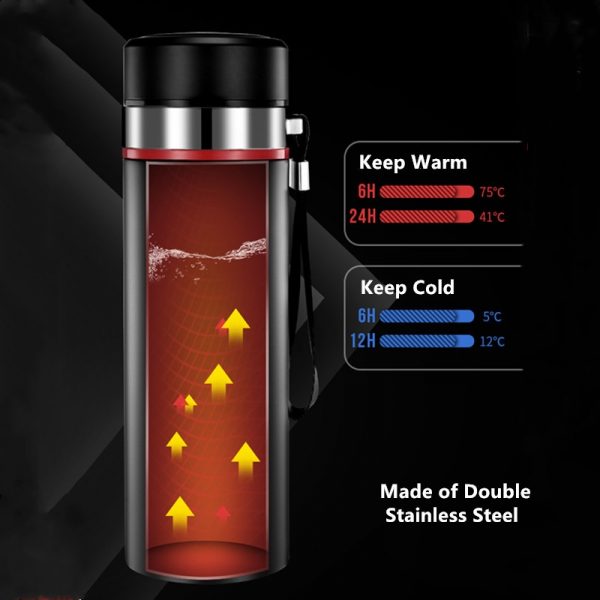1000ml/800ml/600ml de doble Acero inoxidable termo taza con filtro portátil aislado taza vaso frasco al vacío de la botella de agua