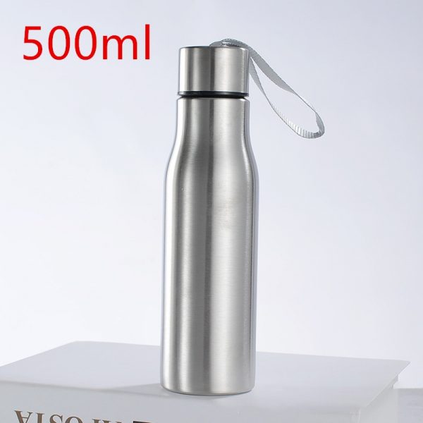 Botella de agua de acero inoxidable de 500ml/1000ml, frasco hidráulico delgado con mango, botella de agua fría caliente portátil para deportes de ciclismo, Viajes