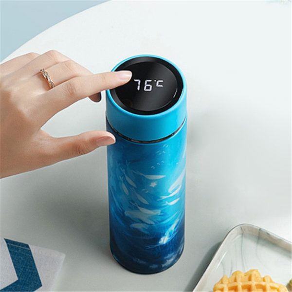 450ml termo vacío frascos Pantalla de temperatura de agua de acero inoxidable botella de viaje taza mágica taza de café té Taza de leche taza térmica
